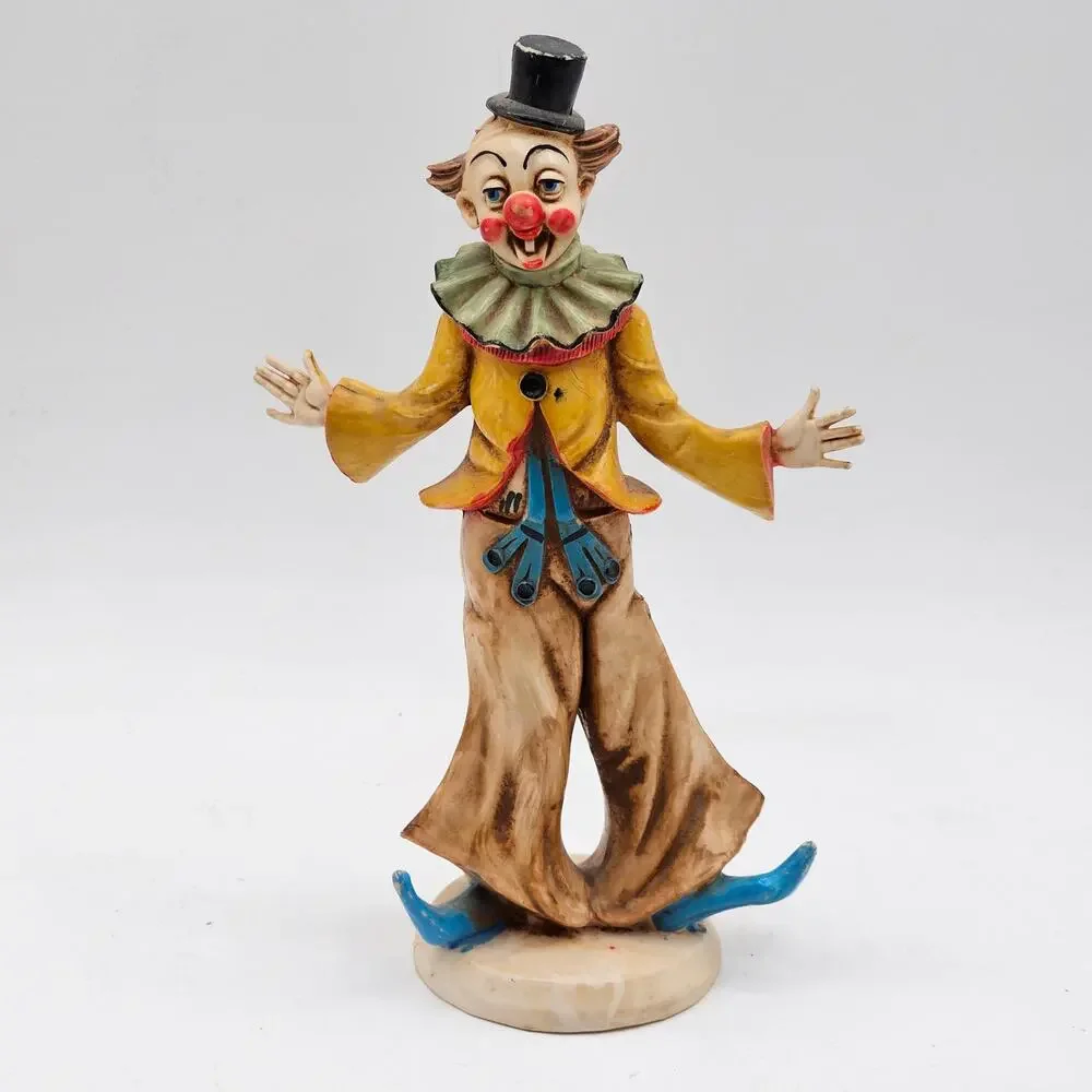 Vintage Fontanini Italian Clown Figurine Retro Whimsical Decor